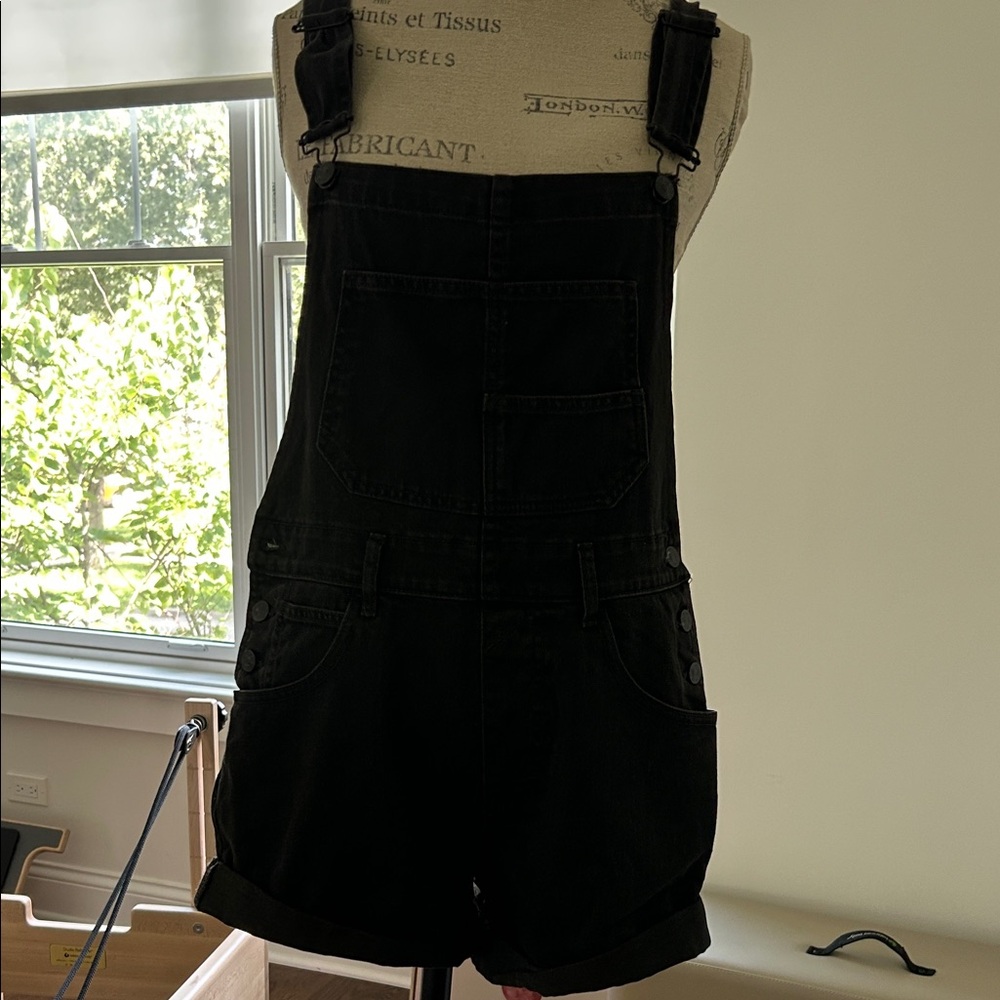 Black Denim Overalls